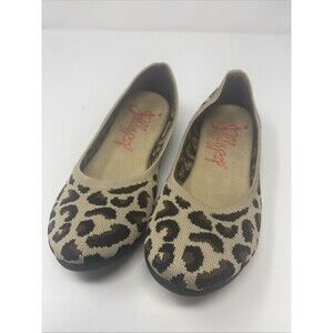 Jelly Pop Memory Foam Women’s Champs Leopard Knitted Ballet Flats Shoes 7.5